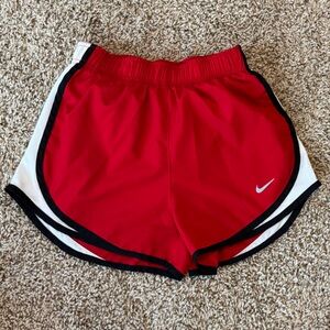 Nike Red and White Running Shorts